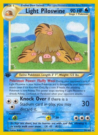 Neo Destiny 026 Light Piloswine - 1st Edition - Rare