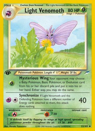 Neo Destiny 053/105 Light Venomoth - 1st Edition - Uncommon