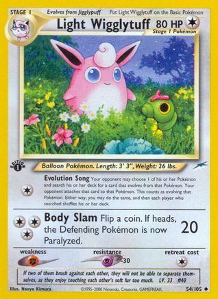 Neo Destiny 054/105 Light Wigglytuff - 1st Edition - Uncommon