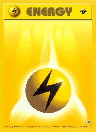 Gym Heroes 130/132 Lightning Energy - 1st Edition - Common
