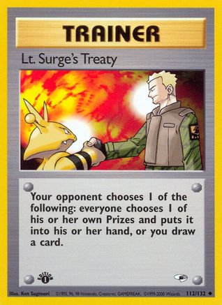 Gym Heroes 112/132 Lt. Surge's Treaty - Unlimited - Uncommon