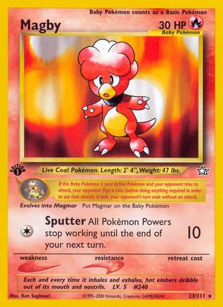 Neo Genesis 023/111 Magby - 1st Edition - Rare