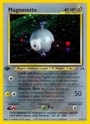 Neo Discovery 007/75 Magnemite (7) - Unlimited Holofoil - Holo Rare