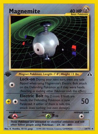 Neo Discovery 026 Magnemite (26) - 1st Edition - Rare