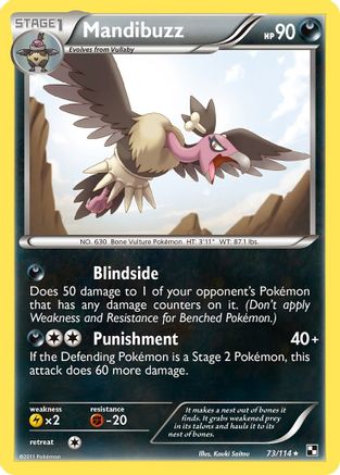 Black and White 073 Mandibuzz - Reverse Holofoil - Rare