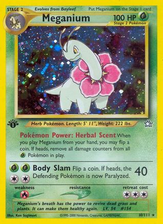 Neo Genesis 010/111 Meganium (10) - 1st Edition Holofoil - Holo Rare