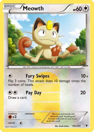 Noble Victories 102 Meowth - Holofoil - Secret Rare