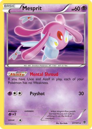 Plasma Blast 037/101 Mesprit - Reverse Holofoil - Holo Rare