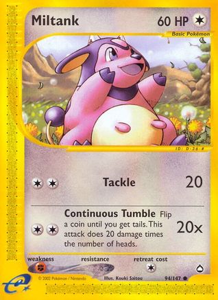 Aquapolis 094/147 Miltank - Reverse Holofoil - Common