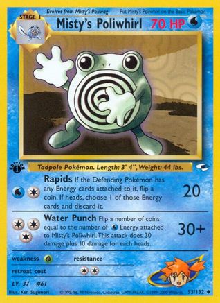 Gym Heroes 053/132 Misty's Poliwhirl - Unlimited - Uncommon