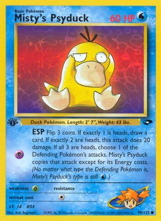 Gym Challenge 090/132 Misty's Psyduck - 1st Edition - Common