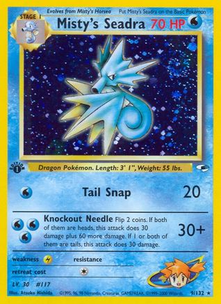 Gym Heroes 009/132 Misty's Seadra - 1st Edition Holofoil - Holo Rare