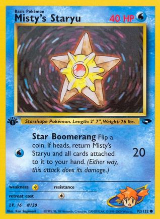 Gym Challenge 092/132 Misty's Staryu - 1st Edition - Common