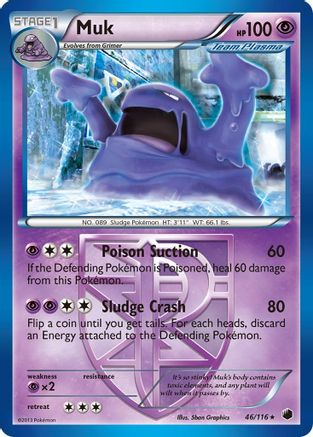 Plasma Freeze 046/116 Muk (Team Plasma) - Reverse Holofoil - Rare