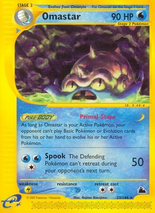 Skyridge 023 Omastar - Reverse Holofoil - Rare