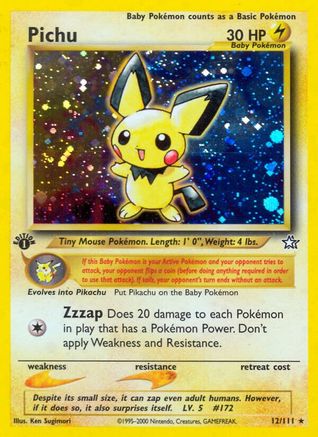 Neo Genesis 012/111 Pichu - 1st Edition Holofoil - Holo Rare