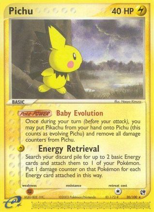 Sandstorm 020/100 Pichu - Reverse Holofoil - Rare