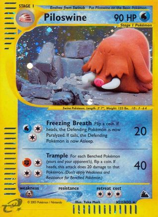 Skyridge H22 Piloswine (H22) - Holofoil - Holo Rare
