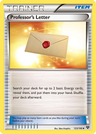 XY Base Set 123/146 Professor's Letter - Reverse Holofoil - Uncommon