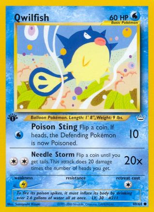 Neo Revelation 049/64 Qwilfish - 1st Edition - Common