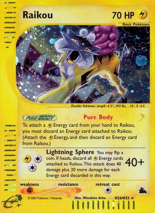 Skyridge H26 Raikou (H26) - Holofoil - Holo Rare