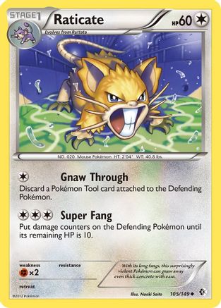 Boundaries Crossed 105 Raticate - Reverse Holofoil - Uncommon