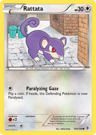 Boundaries Crossed 104 Rattata - Reverse Holofoil - Common