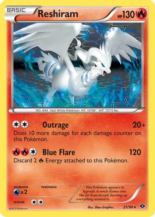 Next Destinies 021/99 Reshiram - Reverse Holofoil - Rare