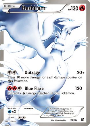 Black and White 113/114 Reshiram (113 Full Art) - Holofoil - Ultra Rare