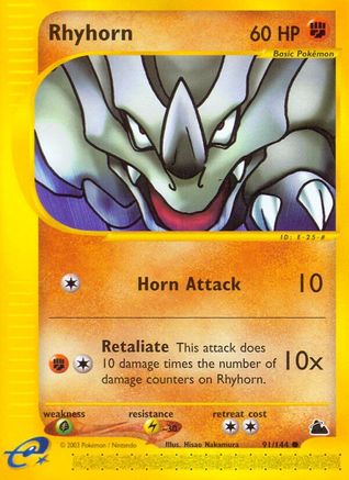Skyridge 091 Rhyhorn - Reverse Holofoil - Common