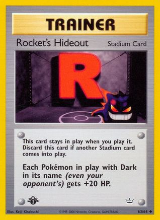 Neo Revelation 063/64 Rocket's Hideout - 1st Edition - Uncommon