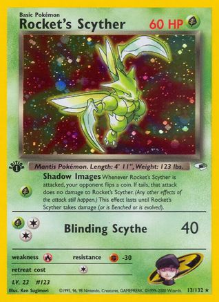 Gym Heroes 013/132 Rocket's Scyther - 1st Edition Holofoil - Holo Rare