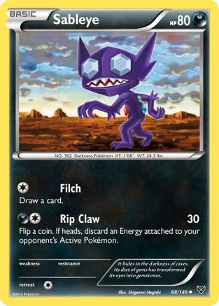 XY Base Set 068/146 Sableye - Reverse Holofoil - Uncommon