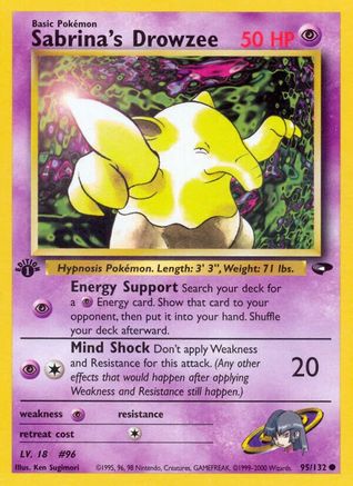 Gym Challenge 095/132 Sabrina's Drowzee - 1st Edition - Common