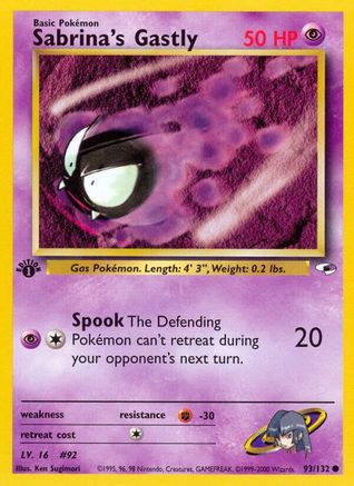 Gym Heroes 093/132 Sabrina's Gastly - Unlimited - Common