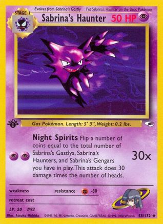 Gym Heroes 058/132 Sabrina's Haunter - Unlimited - Uncommon
