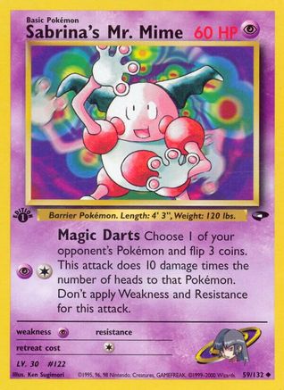 Gym Challenge 059/132 Sabrina's Mr. Mime - 1st Edition - Uncommon