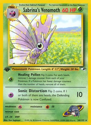 Gym Heroes 034/132 Sabrina's Venomoth - Unlimited - Rare