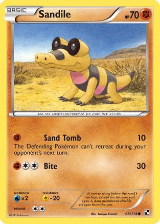 Black and White 063 Sandile - Reverse Holofoil - Common