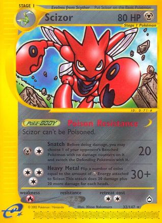Aquapolis 032 Scizor - Reverse Holofoil - Rare