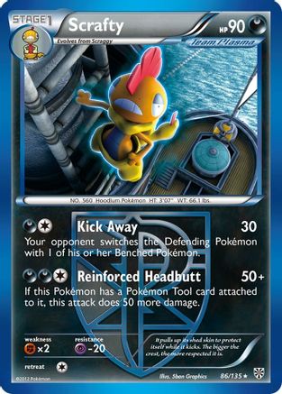 Plasma Storm 086 Scrafty (Team Plasma) - Rare