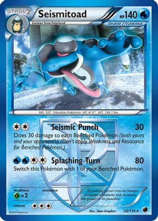 Plasma Freeze 026 Seismitoad (Team Plasma) - Rare