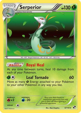 Black and White 006/114 Serperior (6) - Reverse Holofoil - Holo Rare