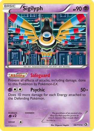 Legendary Treasures 066/113 Sigilyph - Reverse Holofoil - Holo Rare