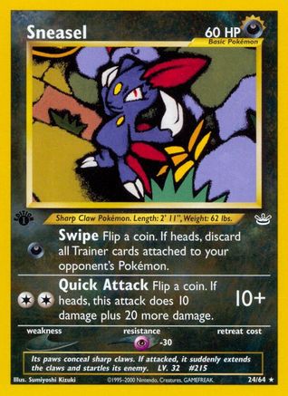 Neo Revelation 024/64 Sneasel - 1st Edition - Rare
