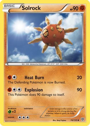 Plasma Storm 074 Solrock - Reverse Holofoil - Uncommon