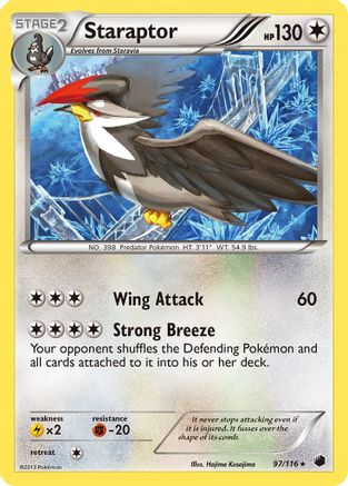 Plasma Freeze 097 Staraptor - Reverse Holofoil - Rare