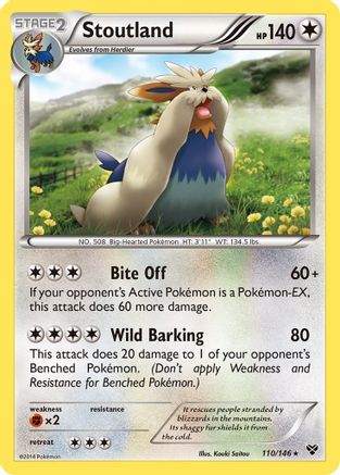 XY Base Set 110 Stoutland - Reverse Holofoil - Rare