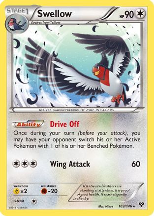 XY Base Set 103 Swellow - Reverse Holofoil - Rare