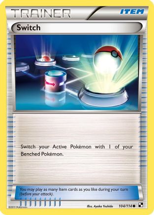Black and White 104/114 Switch - Reverse Holofoil - Common